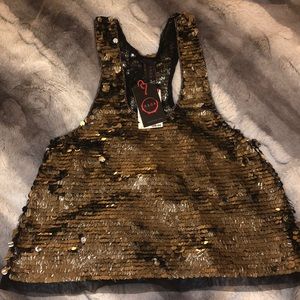 Gold Sequin Cocktail Top